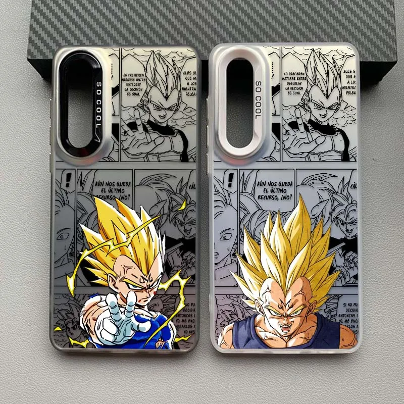 D-Dragon Ball Saiyan Vegeta para Samsung Galaxy A73 A71 A56 A54 A53 A52 A51 A35 funda de teléfono plateada colorida