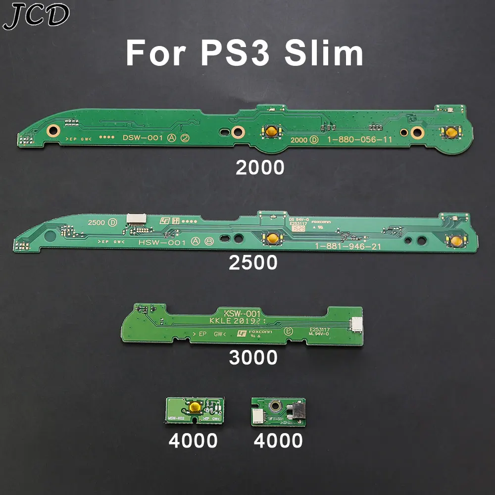 Reemplazo de placa de interruptor de encendido y apagado JCD para Sony PS3 slim 2000 2500 3000 4000 accesorios de controladores