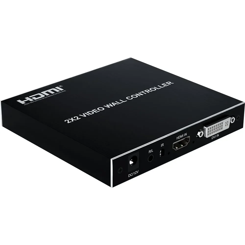 Controlador de pared de vídeo HDMI, 2x2, HD 1080P, 1x2, 1x4, 1x3, 3x1, 4x1, procesador de costura de pantalla múltiple, empalmador de caja de empalme de TV, giro de 180 ° - imagen 4