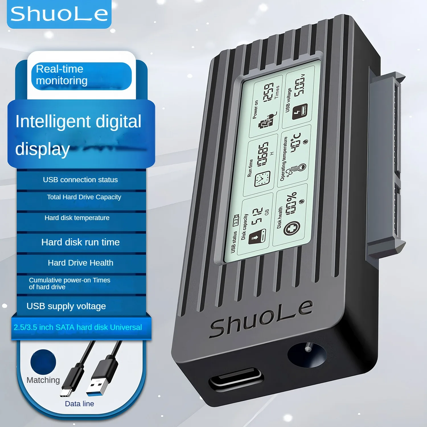 Cable Digital Easy Drive 2,5 o 3,5 conector USB 3,2 Cable de conversión de estado sólido HDD mecánico carcasa de disco duro HDD