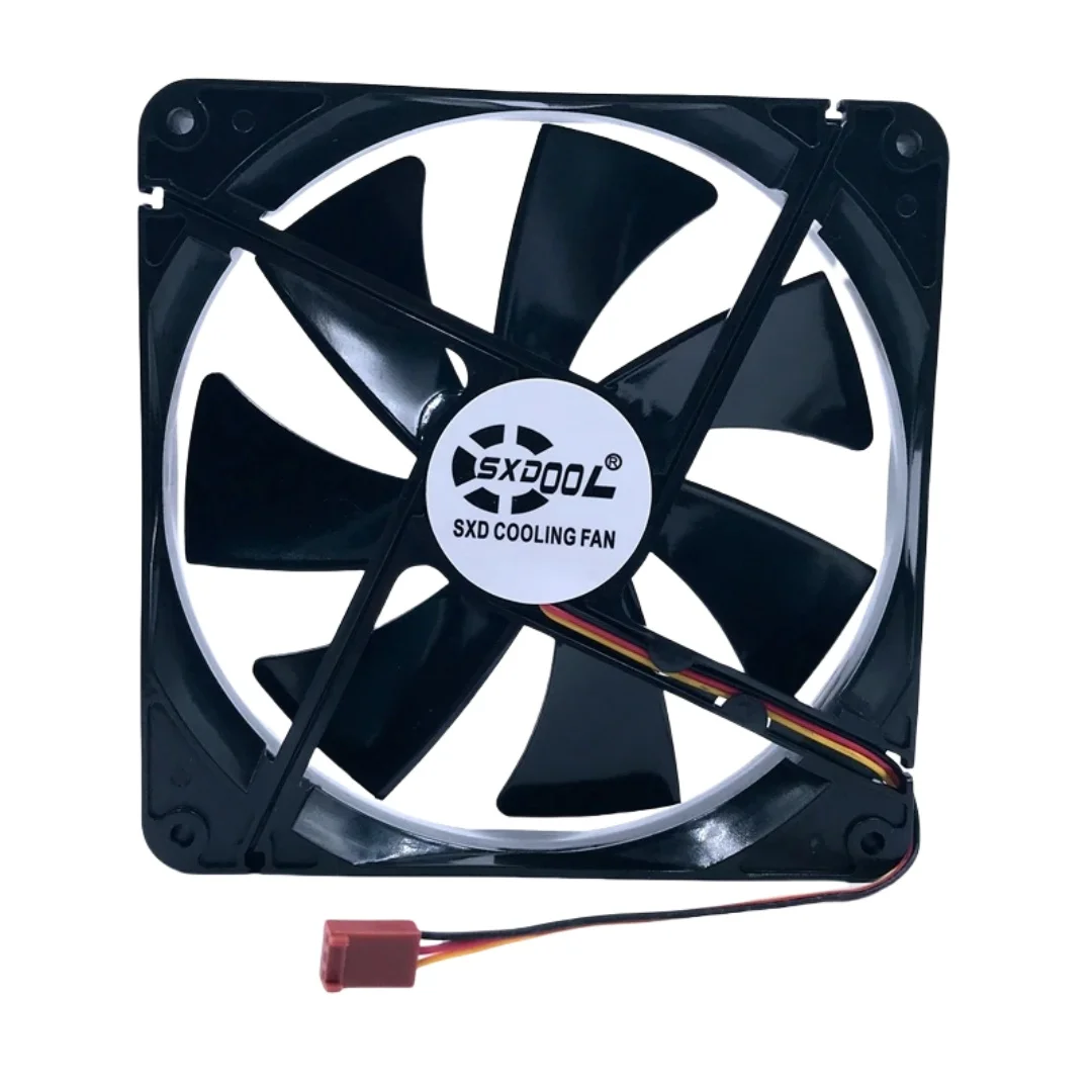 Ventilador con caja de 140 mm silencioso silencioso A14025-10CB-3BN-F1 DC 12 V 0.14A 3 cables 3 pines 140x140x25 mm ventilador de servidor 1000 RPM - imagen 3