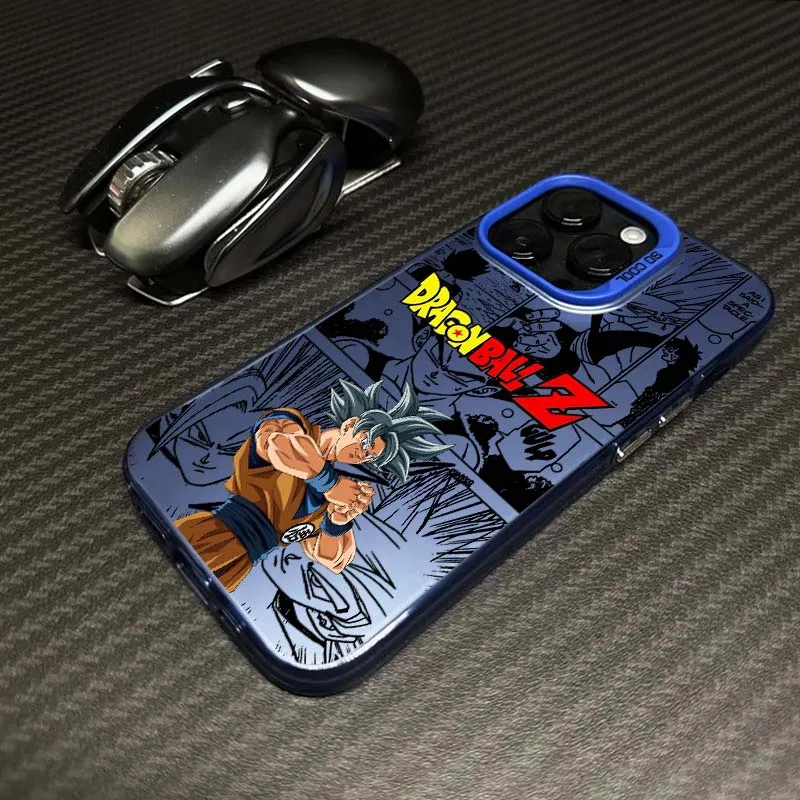 Anime d-dragon Ball Son Goku para iPhone 17 16 15 14 13 12 11 Air Pro Max Plus Mini funda plateada colorida para teléfono - imagen 2