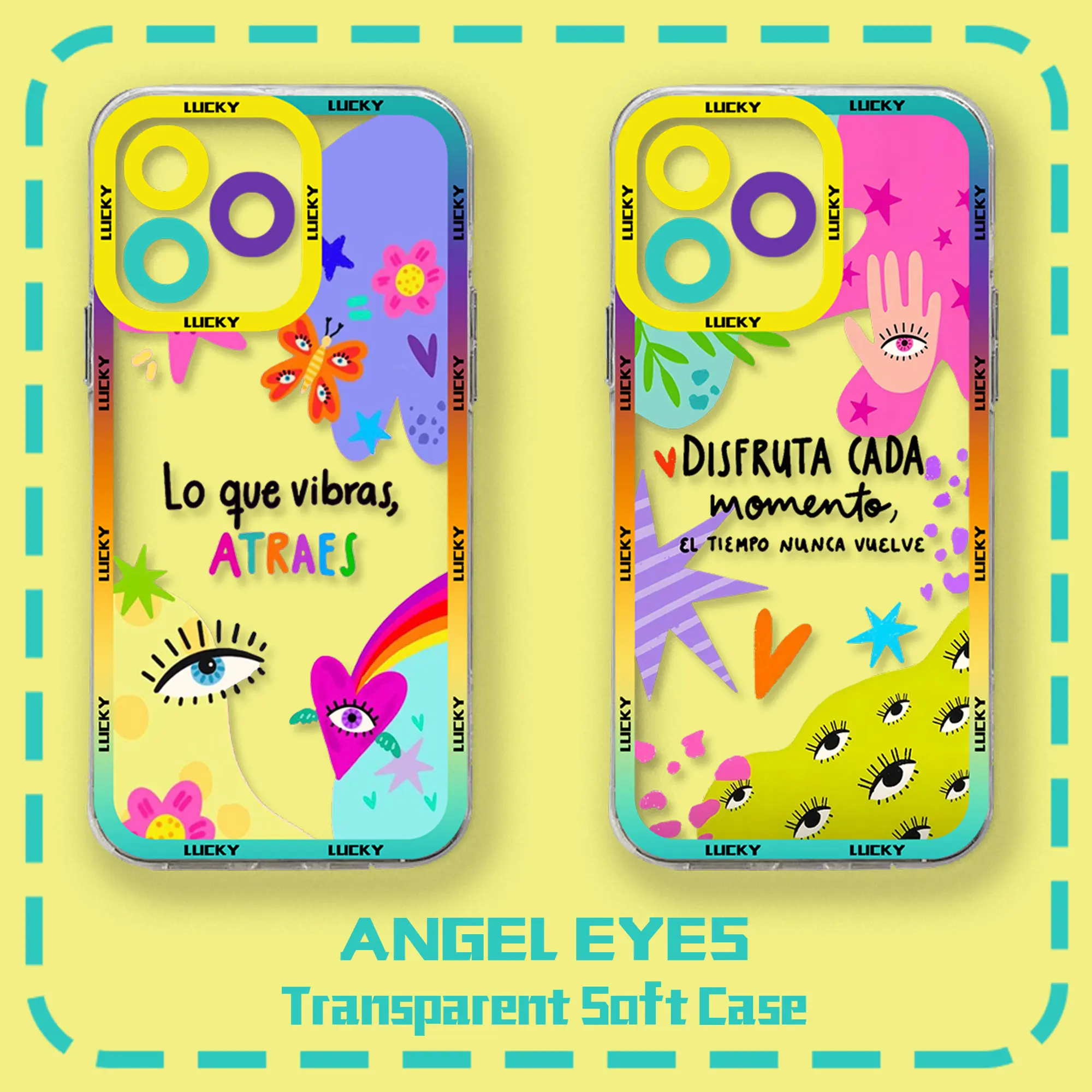 Funda de teléfono de ojo malvado azul de la suerte divertida, funda transparente para iPhone 16, 15, 14, 13, 12, 11, Mini Pro Max, X, XR, XSMax, 7, 8 Plus, SE20 - imagen 2