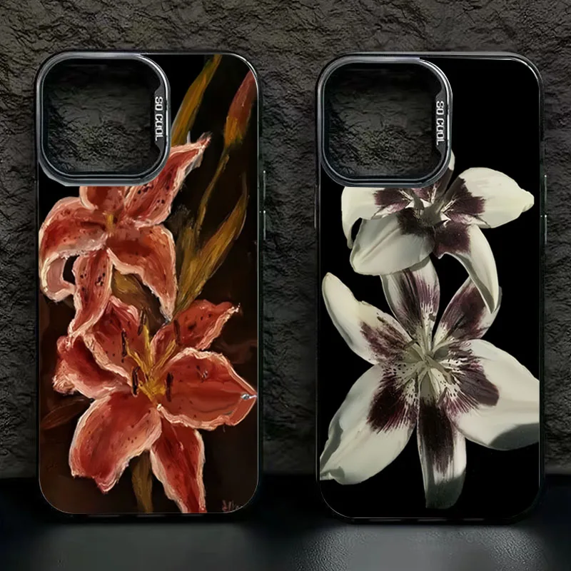 Funda de teléfono con diseño de flor de lirio y pintura al óleo para Samsung Galaxy A56 A16 A15 A35 A55 A34 A54 5G S25 Ultra S24FE S23 S22 Plus - imagen 5