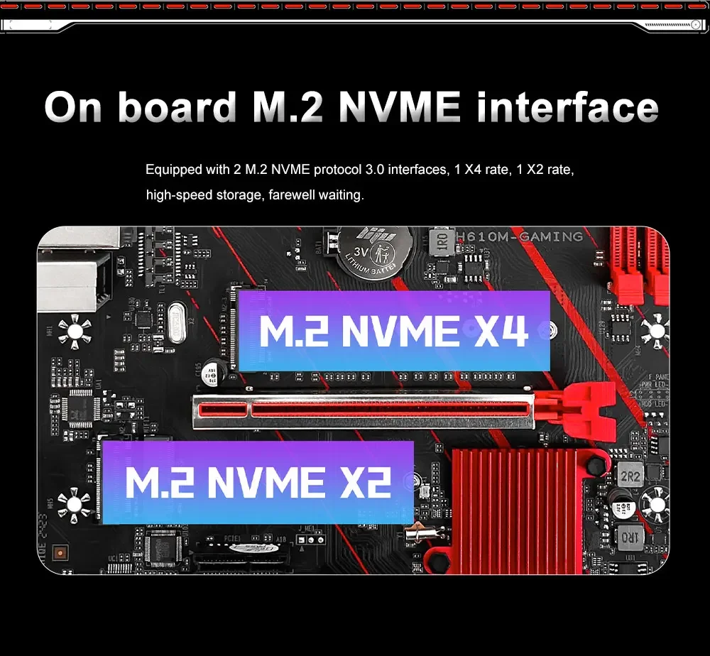 Placa base JGINYUE H610 LGA1700 compatible con Intel Core i3/i5/i7/i9 12th 13th procesador memoria RAM DDR4 de doble canal H610M-GAMING D4 - imagen 4