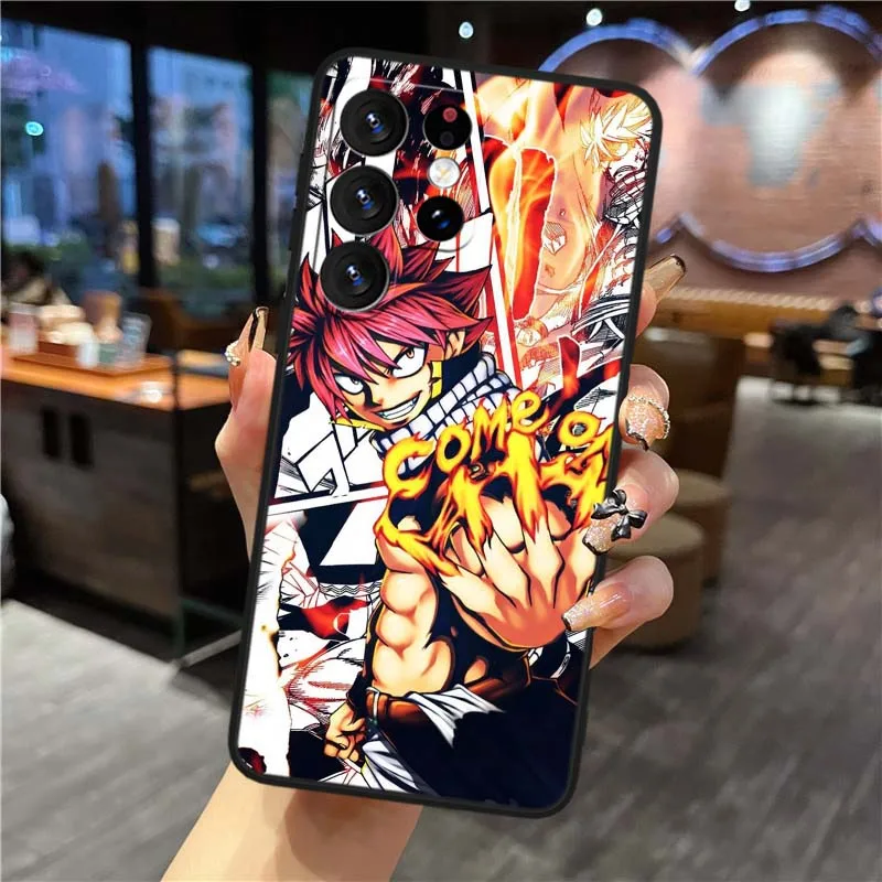 Funda de Anime Fairy Tail para Samsung Galaxy S25 S24 S23 S22 S21 S20 S10 S9 S8 FE Lite Ultra Plus 5G funda de teléfono negra - imagen 4