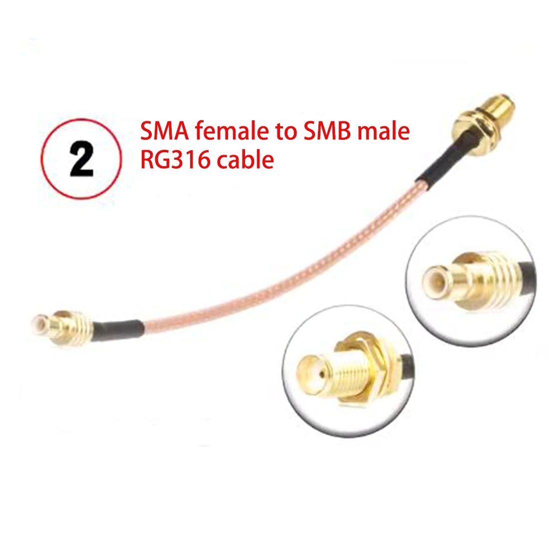 1 unidad SMA macho hembra a conector SMB Cable de puente de ángulo recto RG316 15cm/30cm/50cm/100cm venta al por mayor nuevo para Wifi inalámbrico - imagen 5