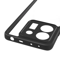 POCO M7 Pro – Funda antigolpes transparente mate con marco negro