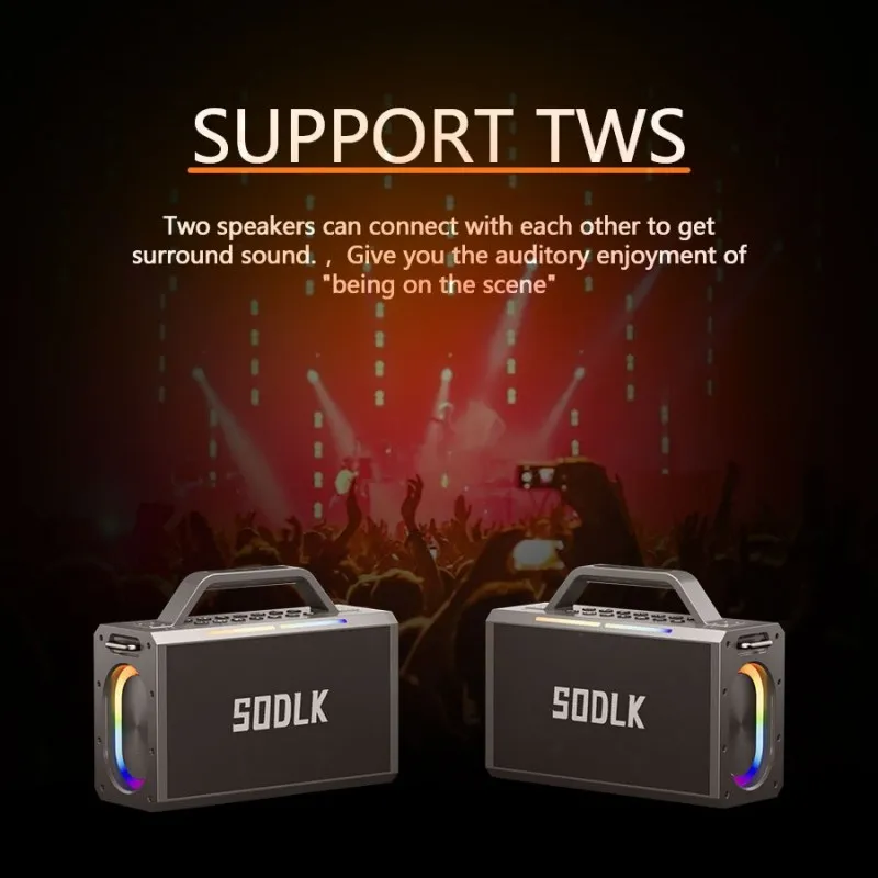 Altavoz Bluetooth de alta potencia de 200W, altavoz de graves envolvente estéreo para cine en casa, Karaoke, sistema de sonido portátil para Fiesta al aire libre con micrófono - imagen 4
