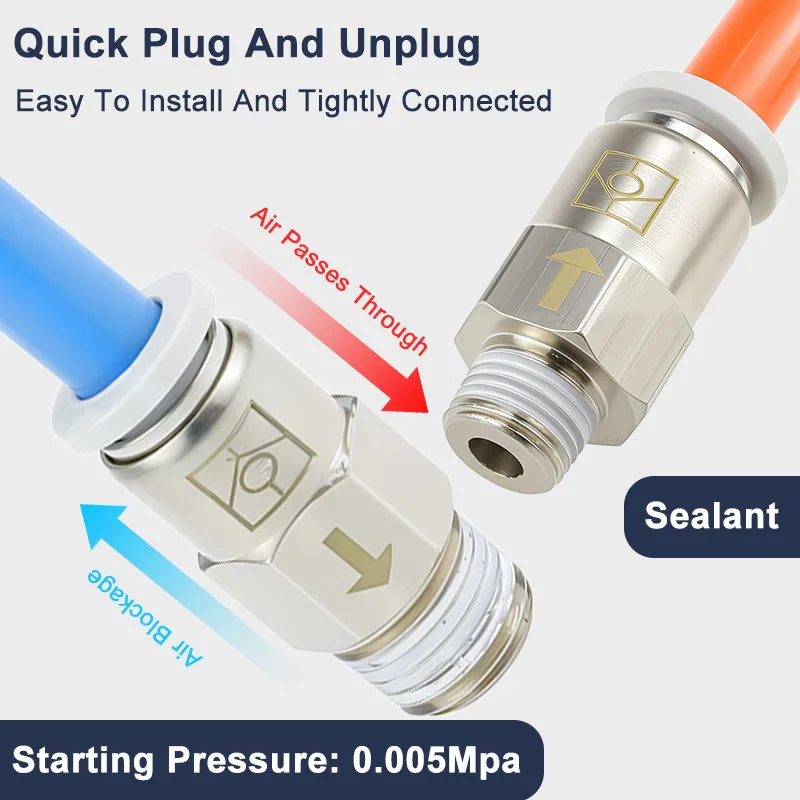 Válvula de retención neumática SPC/VPC4/6/8/10/12-M5/01/02/03 válvula de retención de inducción neumática roscada recta a través del conector rápido - imagen 3