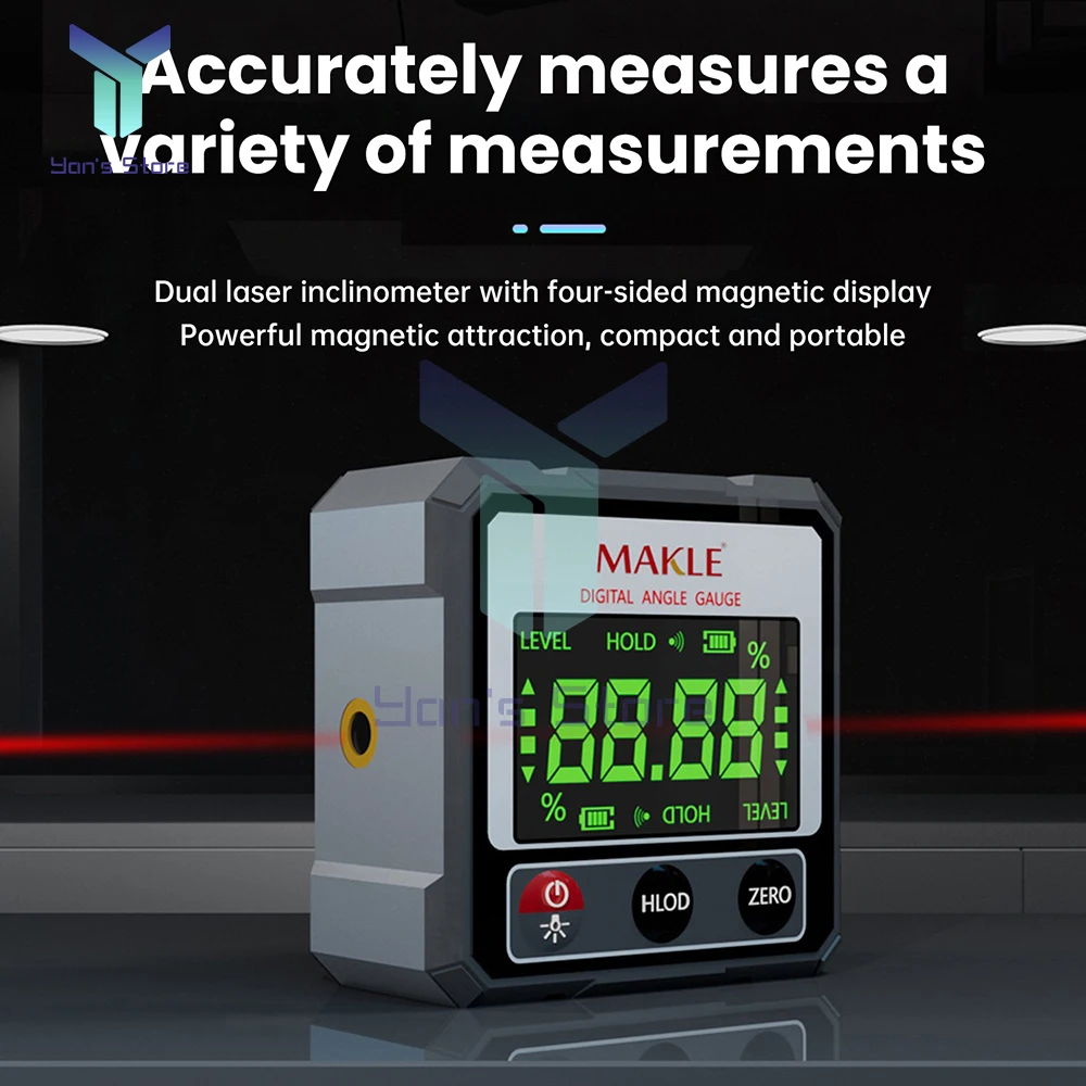 Transportador Digital, inclinómetro, regla de nivel láser, inclinómetro, Base magnética, goniómetro, buscador de ángulo magnético - imagen 5