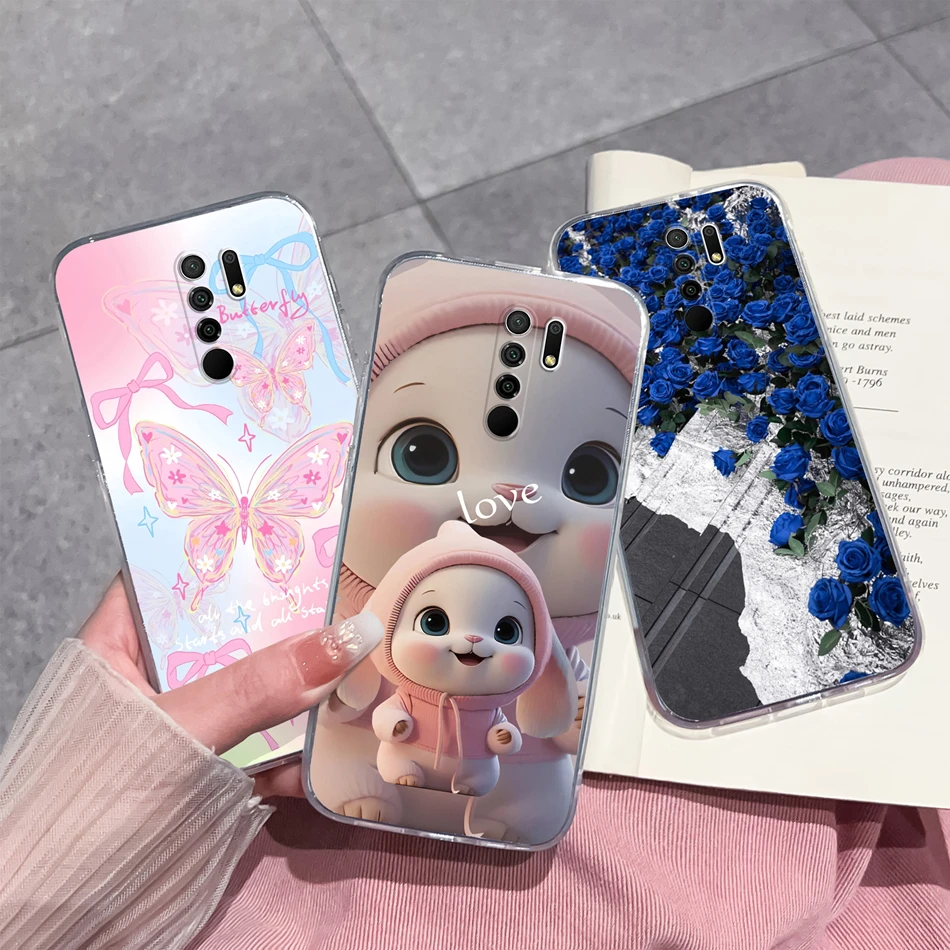 Funda de teléfono para Redmi 9 Prime, Fundas ligeras con flores simples, carcasa transparente de silicona TPU suave y delgada para Redmi9 9Prime Funda - imagen 2