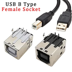 Conector USB-B Hembra PCB 4 Pines en Ángulo Recto para Soldar