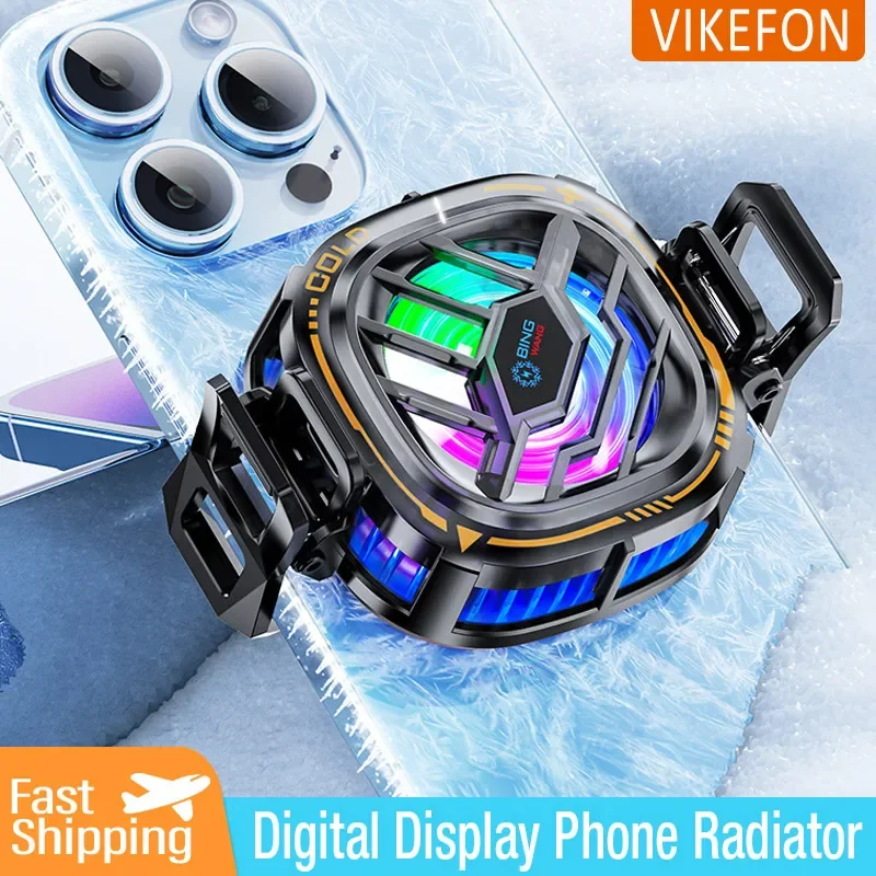 Radiador de teléfono móvil Semiconductor magnético con pantalla Digital, ventilador de refrigeración para IPhone, Samsung, Xiaomi, PUBG, radiador plano de juego