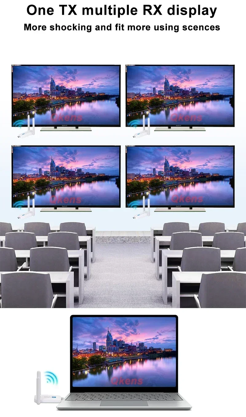 Extensor HDMI inalámbrico de 1080p, 50m, pantalla de Audio y vídeo, pantalla de reunión, transmisor receptor para cámara, DVD, PC a Monitor de TV - imagen 5