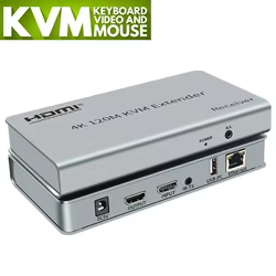 4K 30Hz HDMI KVM Extender 120M over RJ45 Cat5e/6 Cable HDMI KVM USB Ethernet Video Extender with Loop-out Support Mouse Keyboard
