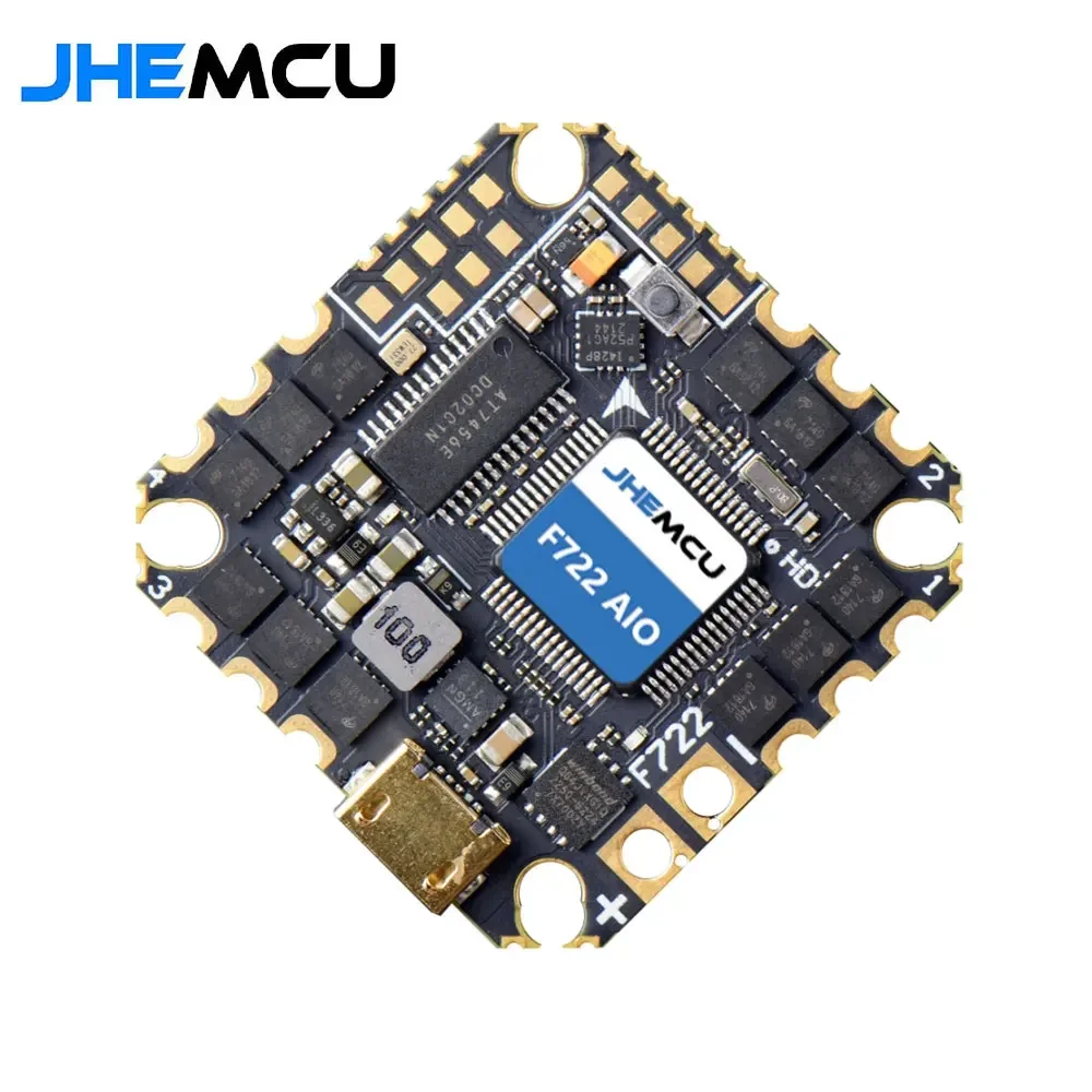 JHEMCU GHF722AIO-HD 40A AIO controlador de vuelo F722 FC Baro OSD BlackBox 40A 4 en 1 ESC 2-6S para RC FPV Freestyle Cinewhoop Drone - imagen 3