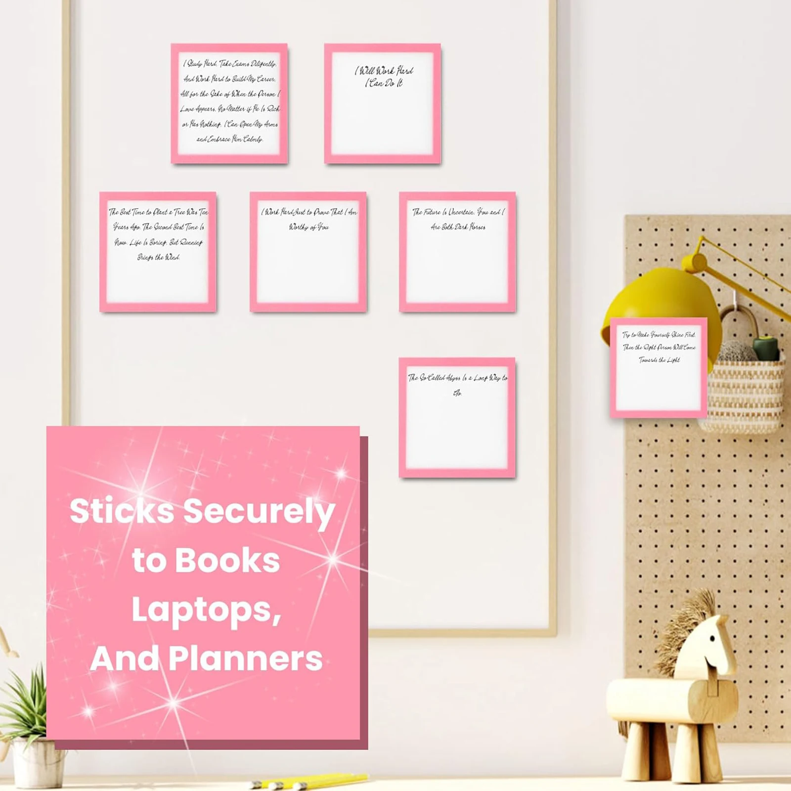 Notas adhesivas brillantes, Bloc de notas adhesivas con purpurina, notas adhesivas transparentes, notas autoadhesivas para papel, vidrio y plástico - imagen 2