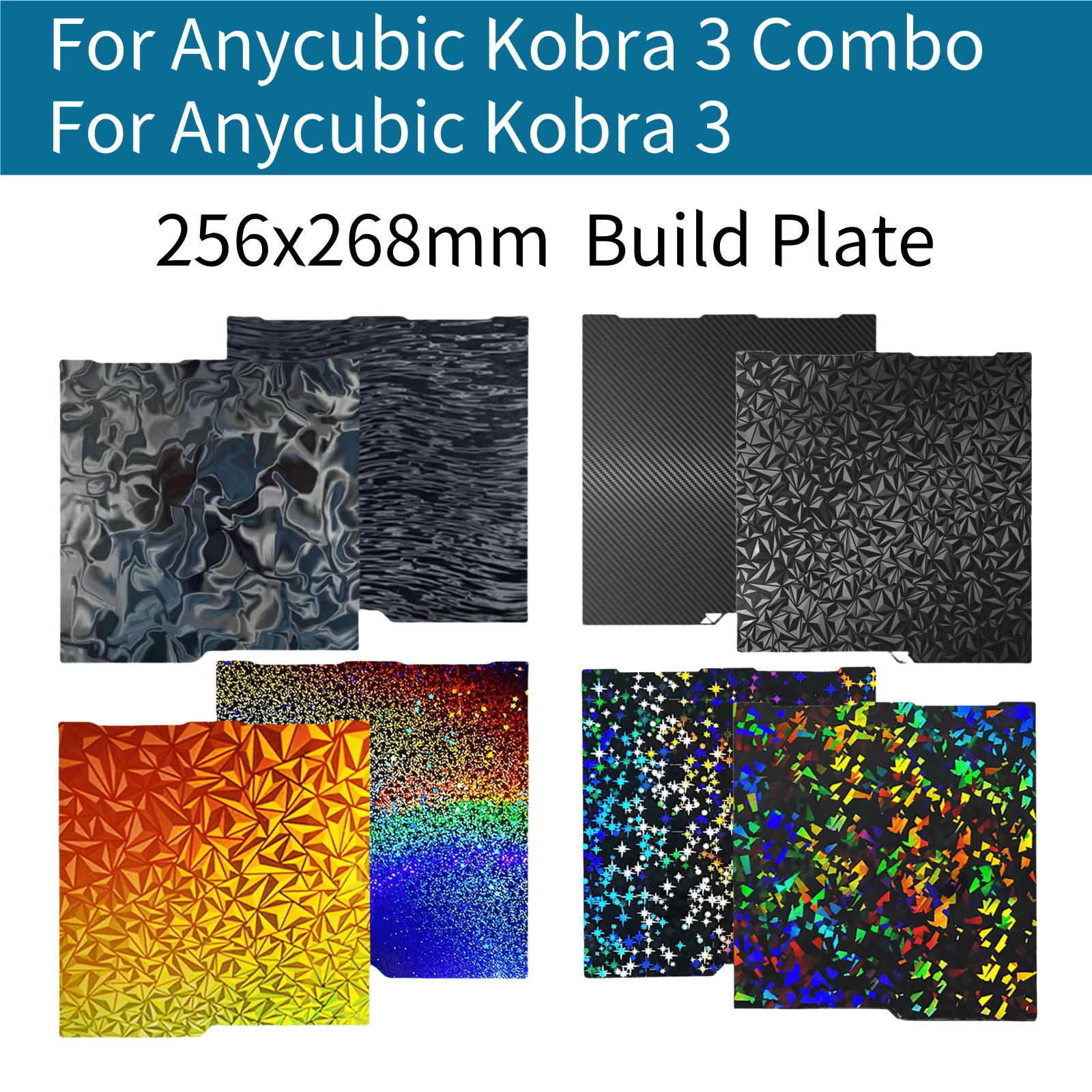 Hoja Kobra 3 PEI para Anycubic Kobra 3 Combo, placa de construcción de 256x268mm, hoja de acero de resorte de impresión de doble cara, piezas de impresora 3D, cama