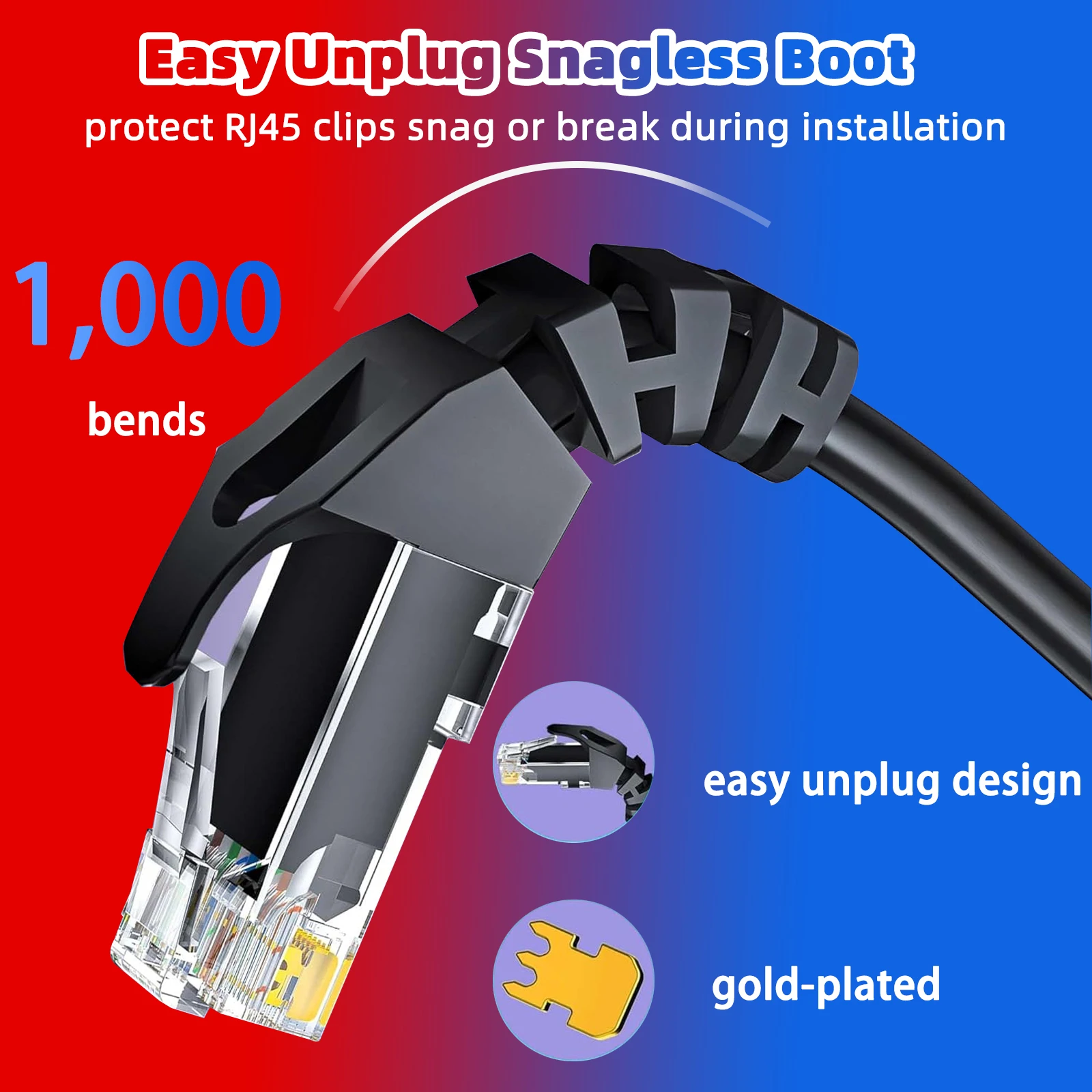 Cable Ethernet HENGSUR Cat6 UTP 26AWG Cable de red de alta velocidad 500MHz 10Gbps para enrutador de PC para juegos IPTV centro de datos sala de servidor - imagen 3