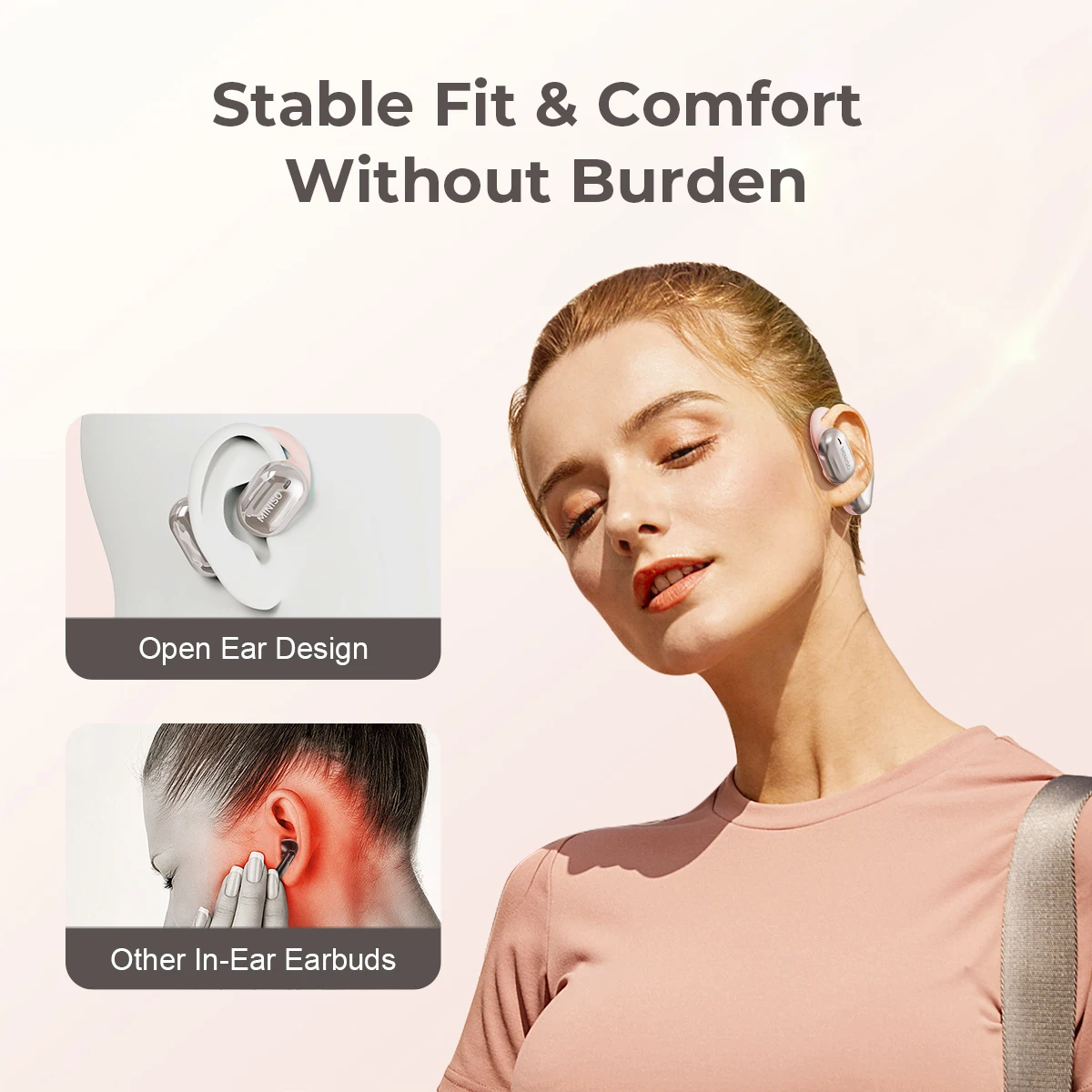 MINISO MS162 Wireless Earphones 5.4 Earbuds Sport Earphones With Mic Button Control Noise Reduction Earhooks Waterproof Headse - imagen 5