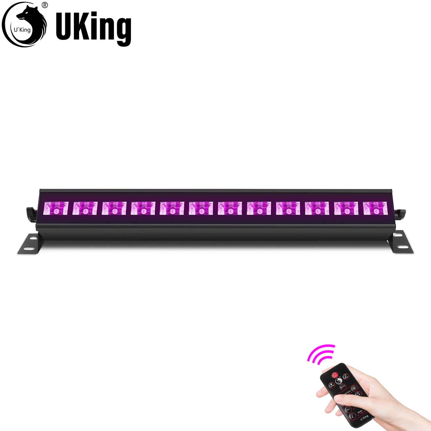 U'King-Barra de luz negra UV para escenario, iluminación con control remoto, 12LED, para baile, Bar y boda - imagen 2