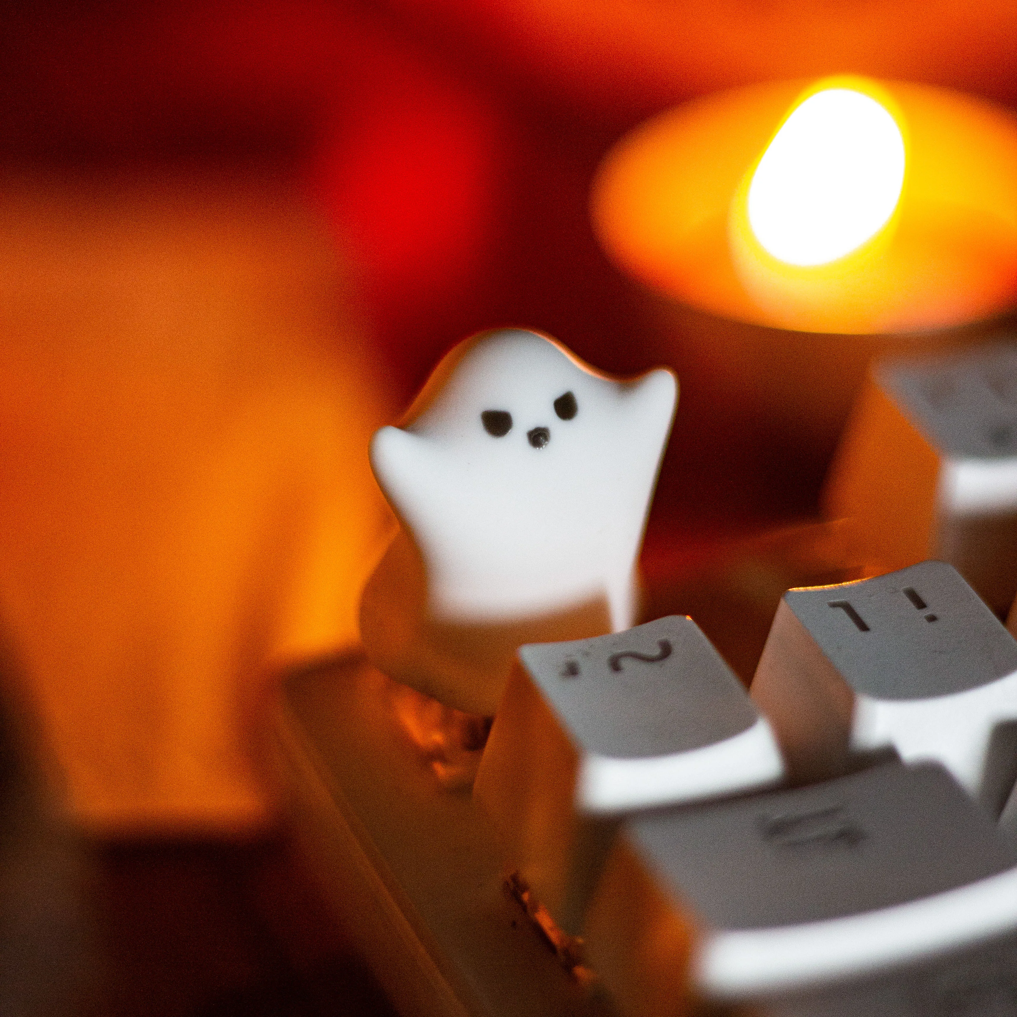 Keycap transparente de gato fantasma, tapa de tecla mecánica de juego creativo y bonito DIY, tapa de eje MX de cereza transparente personalizada - imagen 2