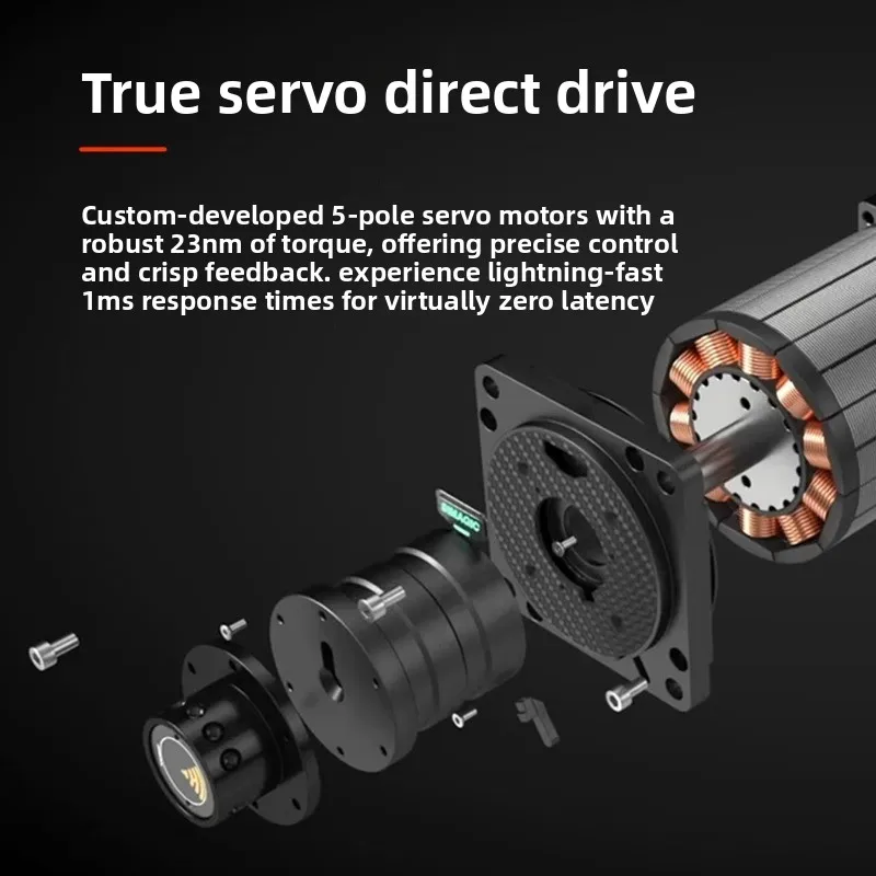 Simagic Alpha U Emulador de carreras de accionamiento directo Servo distancia entre ejes 1 ms Tiempo de respuesta ultrarrápido Servomotores personalizados de 5 polos - imagen 5