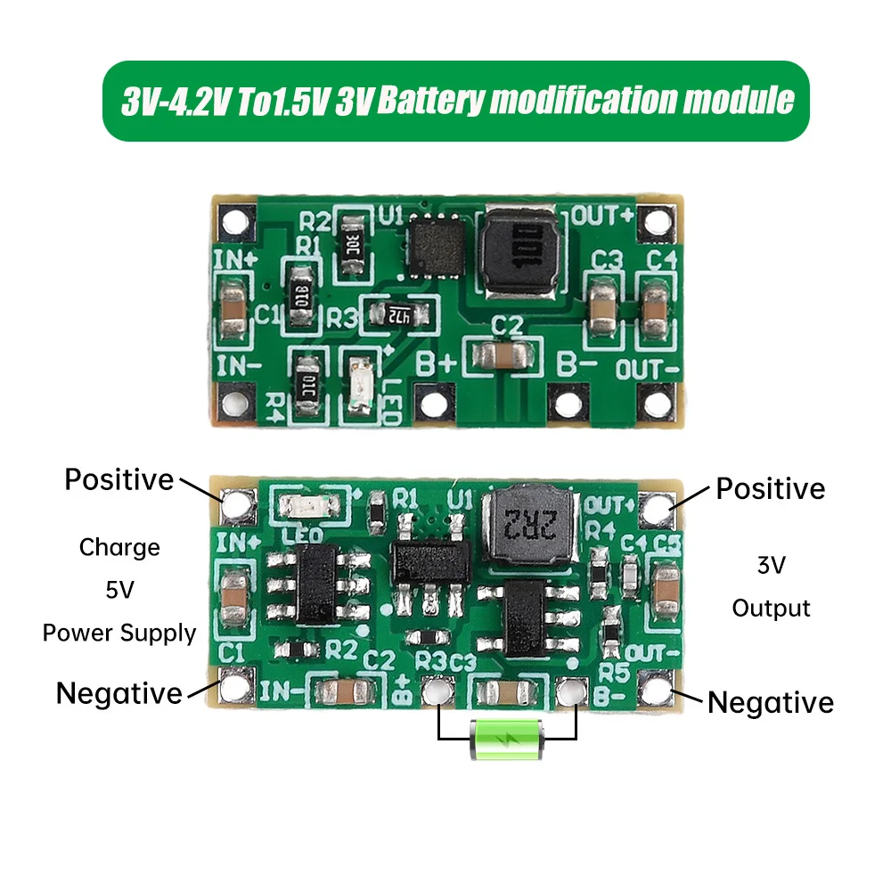 Batería seca AA/AAA modificada a batería de litio 3V-4,2 V a 1,5 V 3V carga y descarga modelo de ratón de Control remoto de juguete - imagen 2