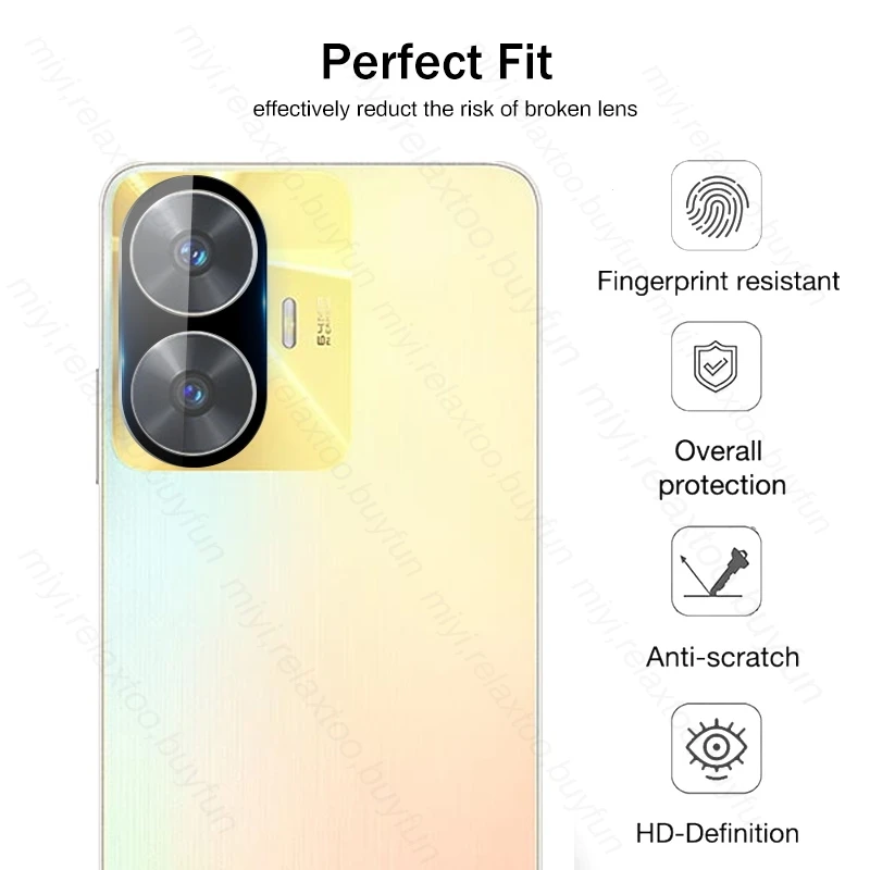 Protector de cámara curvado 3D, cubierta de vidrio templado para Realme C55 5G, funda protectora de lente Realmy Realmi Realmu C55 C 55 5G 2023 6,72" - imagen 4
