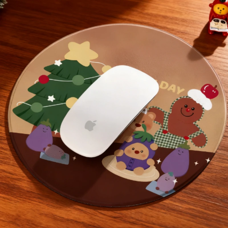 Alfombrilla de ratón dura con árbol de Navidad, pequeña, portátil, para oficina, ordenador portátil, alfombrilla de escritorio, accesorios festivos antideslizantes para juegos en casa y oficina - imagen 4
