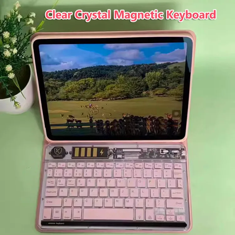 Funda magnética de cristal transparente para Huawei MatePad SE 11 pulgadas 2024 Air 11,5 S SE 10,4 T10S T10 SE 10,1 Pro 11 funda para teclado retroiluminado