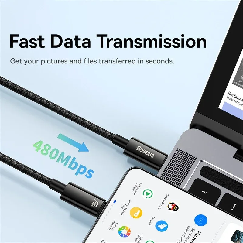 Cable Baseus USB-C para iPhone y MacBook – Carga rápida - imagen 5