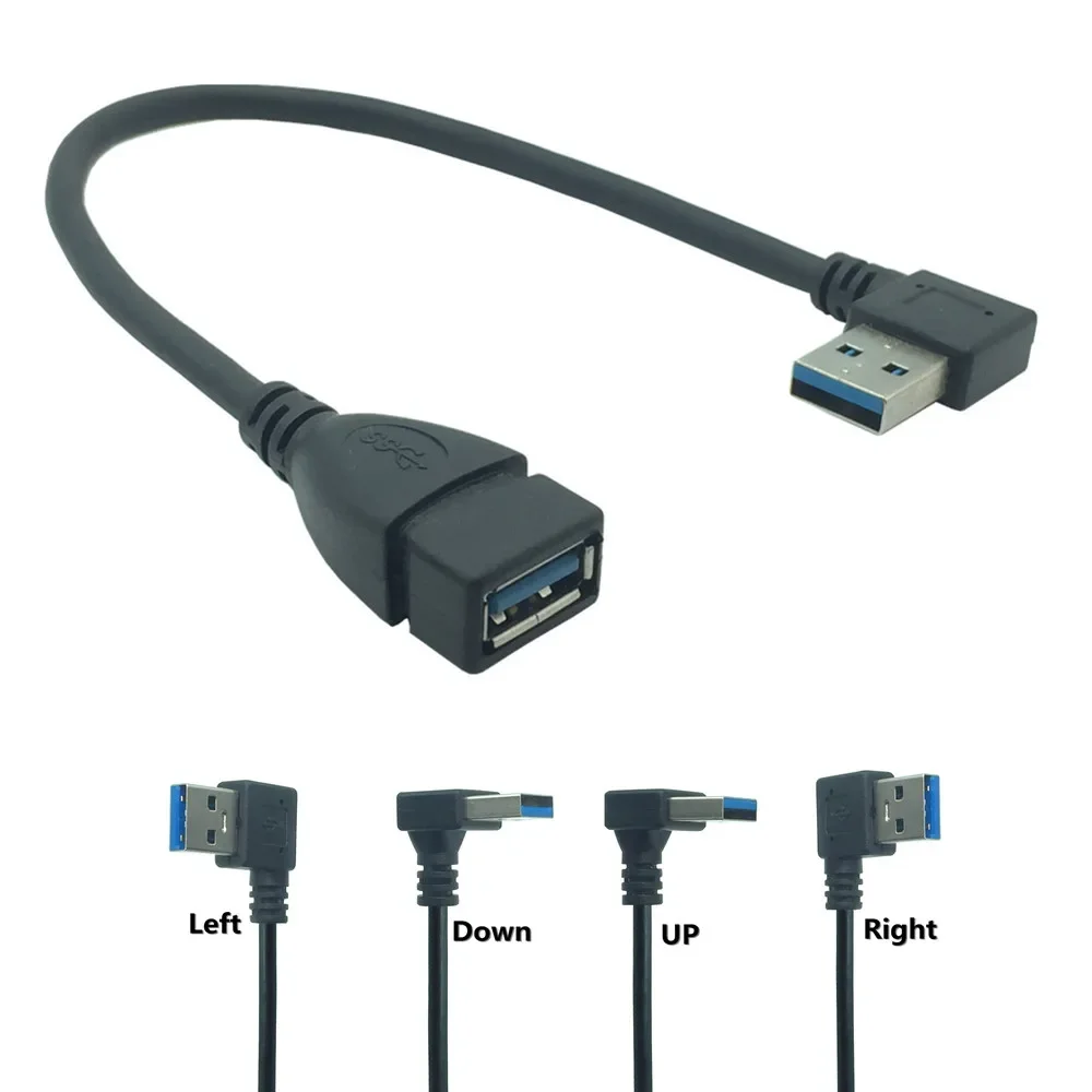 Cable de extensión USB 3,0 macho a hembra, adaptador de ángulo recto de 90 grados, arriba/abajo/izquierda/derecha, Cabo USB 0,2 M - imagen 3