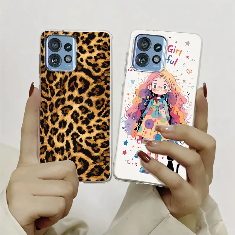 Para Moto Edge 40 Neo 5G Edge Plus 2023 funda para Motorola Moto Edge 40 Pro mármol claro suave funda de teléfono de silicona gato Fundas - imagen 5