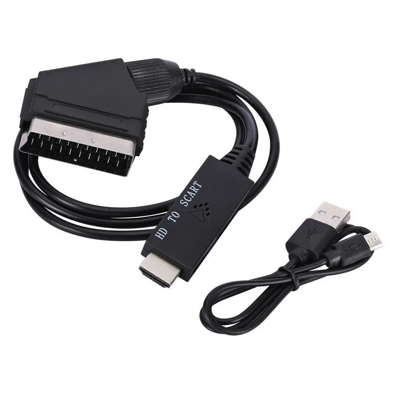 Nuevo convertidor Compatible con HDMI de 1080p, adaptador de Cable de Audio y vídeo con salida de entrada Compatible con Scart a HDMI para HDTV/DVD