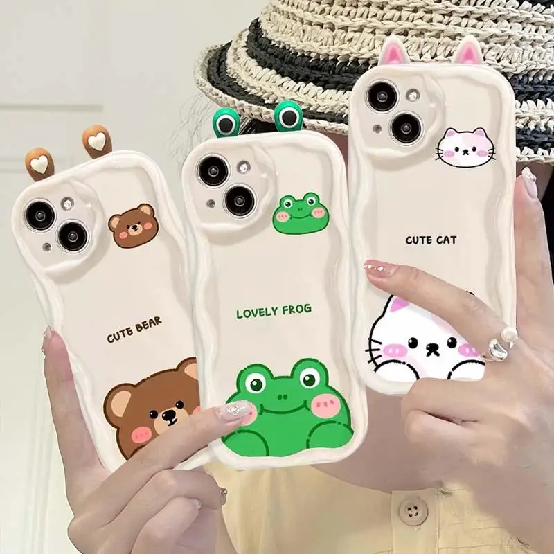 Funda para Xiaomi Redmi Note 14 13 12 Pro 5G 13 12 4G 13 5G 8 11 10 12 13 14 Pro Plus 12S Redmi 12 13C 13 12C 3D ojos de rana - imagen 4