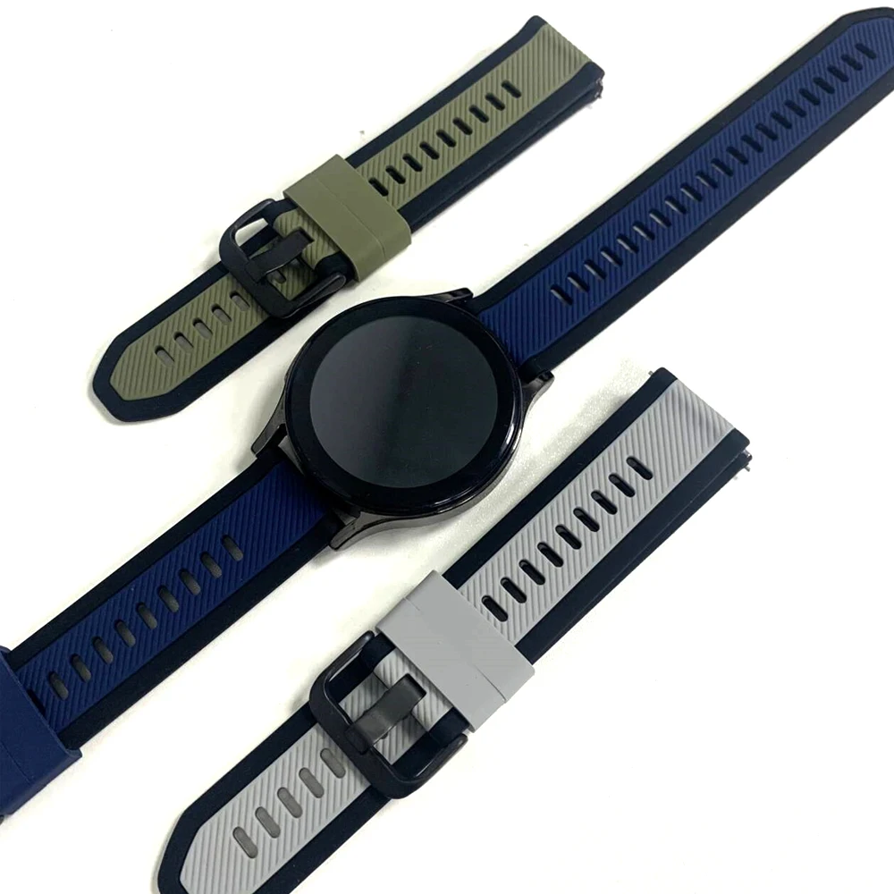 Correa de silicona para reloj inteligente AMAZFIT BALANCE2/BIP 6 5/GTR, pulsera de repuesto para Samsung Galaxy Watch3, correa deportiva de 45mm y 46mm, 22mm - imagen 3