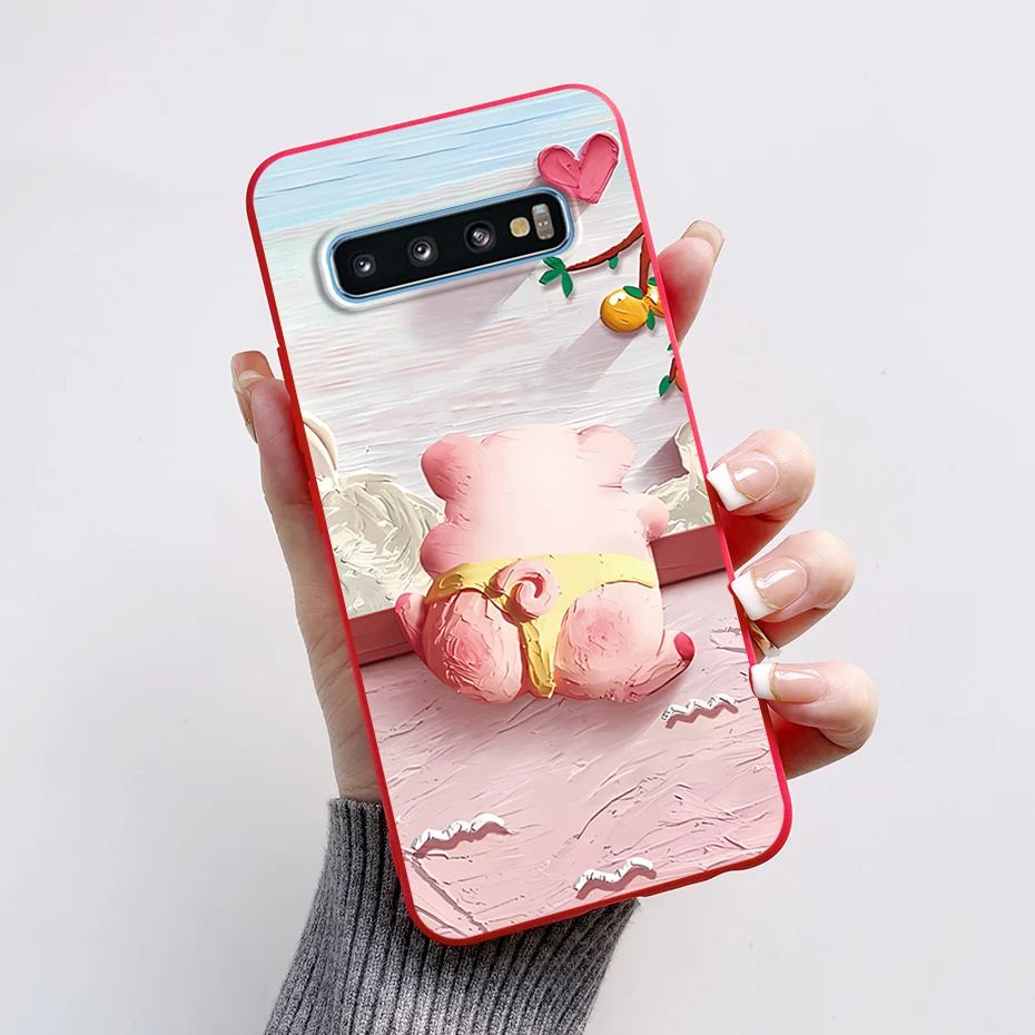 Funda para Samsung Galaxy S10 S 10 Plus S10E Funda de teléfono lindo conejo Panda pintado suave TPU Coque para Samsung S10 S10 + S10E Funda - imagen 3