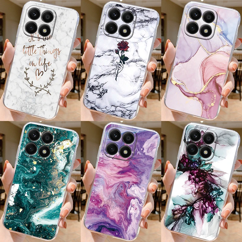 Para Honor X8b X8a X8c X8 70 Lite 90 funda inteligente para teléfono gradiente océano mármol claro Coque suave moda Fundas Shell parachoques