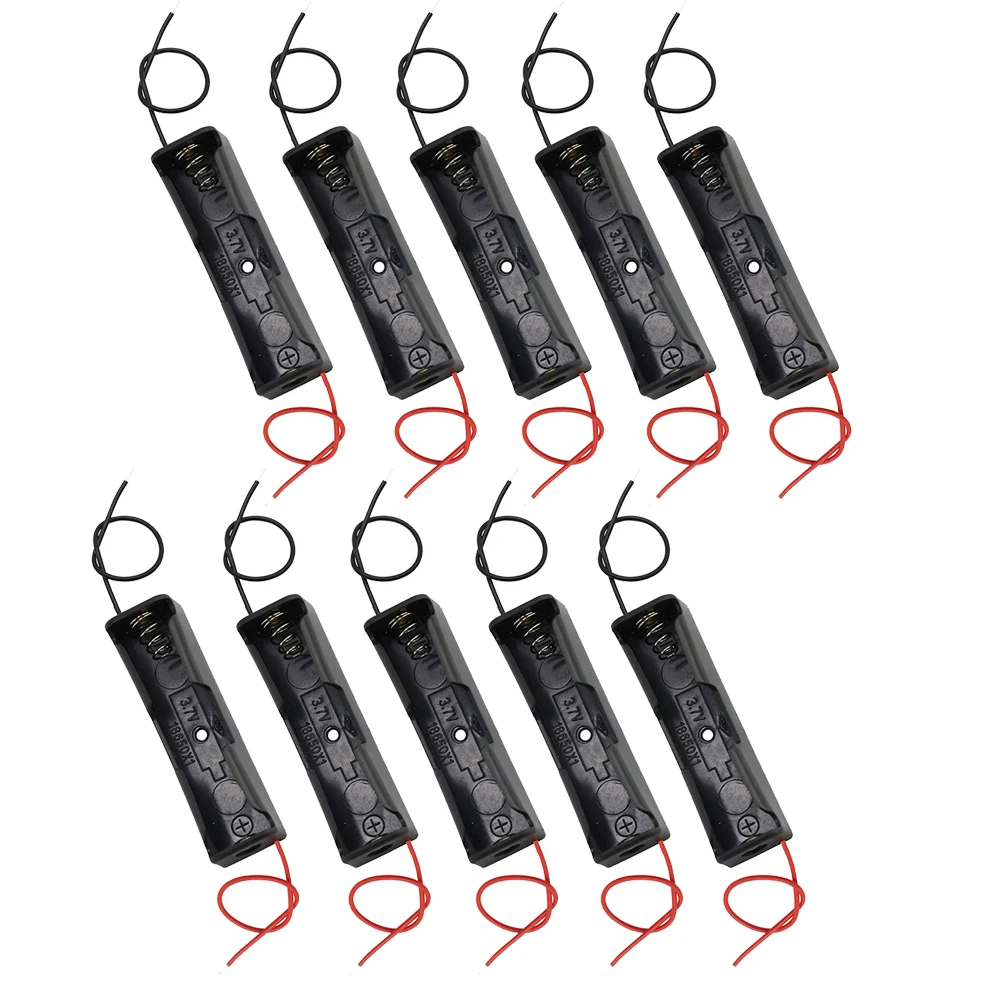 Soporte de caja de batería 18650 con paquete de cables, cajas de almacenamiento de batería DIY de 10/30 Uds., soporte de batería de 1 bahía 18650, 1 ranura 10 Uds - imagen 2