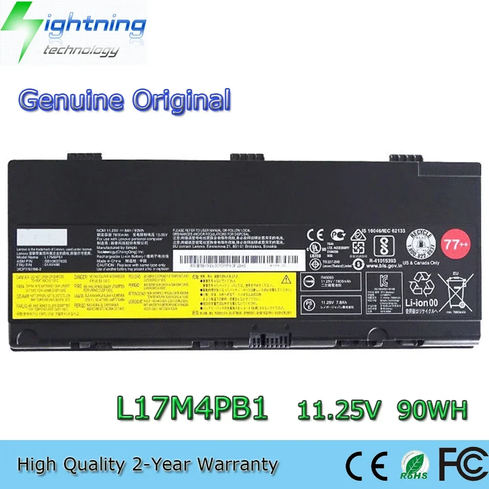 Nueva batería Original y genuina para ordenador portátil L17M6P51 11,25 V 90Wh para Lenovo Thinkpad P50 P51 P52 20EN0006GE 77 +++ 01AV496 SB10K97635 etc.