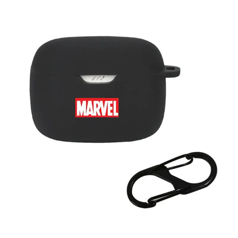 Funda para auriculares con dibujos de Marvel y Batman para JBL Tune Beam/Buds, carcasa protectora de silicona para auriculares inalámbricos con Bluetooth y gancho - imagen 3