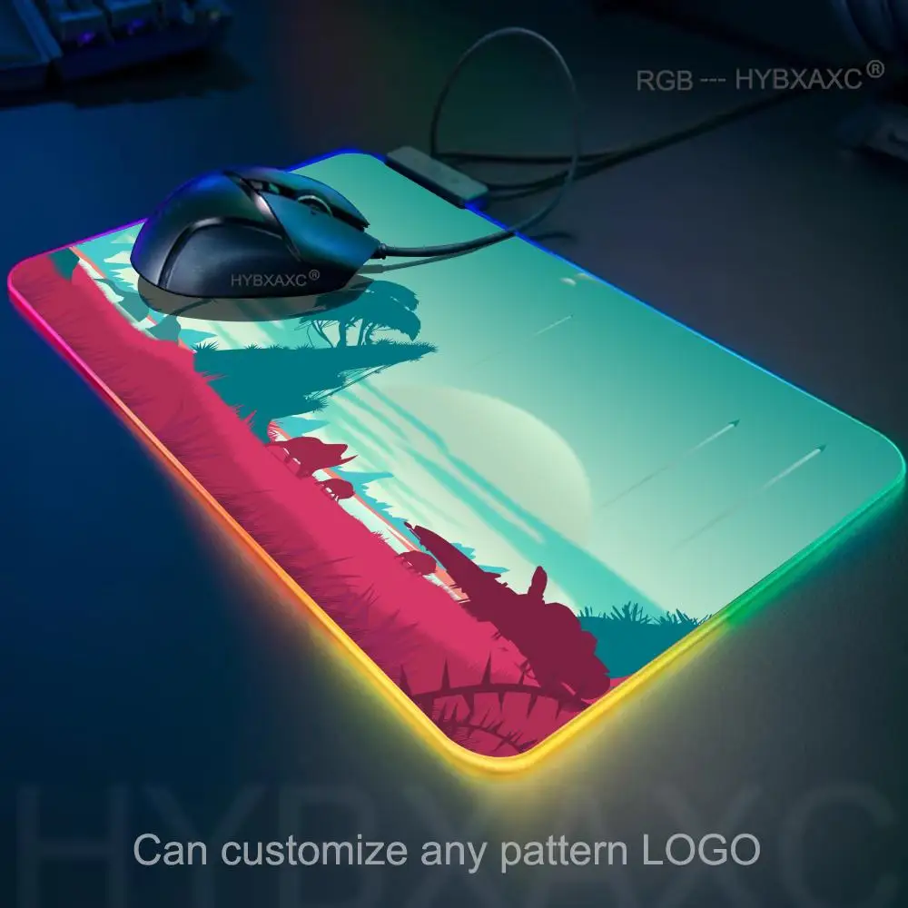 Alfombrilla de ratón para juegos Art Series, alfombrilla de ratón RGB para juegos, alfombrilla de escritorio HD para Gamer, luz LED grande XXL 900X400X3mm - imagen 2