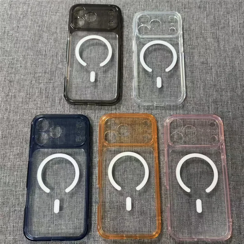 Funda magnética Magsafe transparente de lujo a prueba de golpes para iPhone 17 Air 17Pro 17 Pro Max, funda trasera dura a prueba de golpes con carga inalámbrica - imagen 4