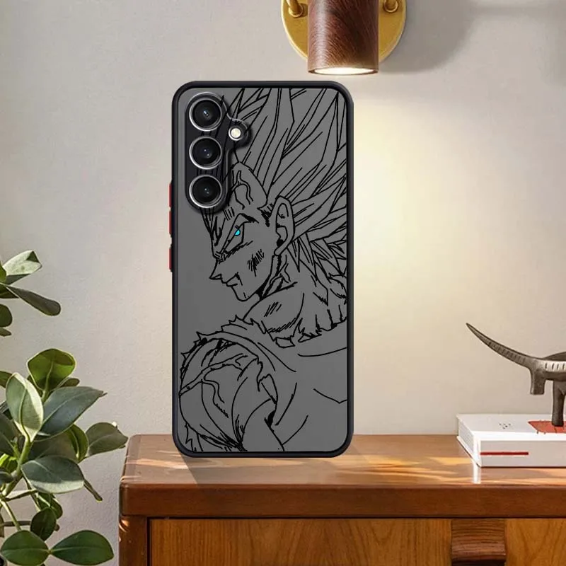 D-Dragon Ball Cool Vegeta Anime Cover For Samsung Galaxy S25 S24 S23 S22 FE Plus Ultra 5G Frosted Translucent Phone Case - imagen 5