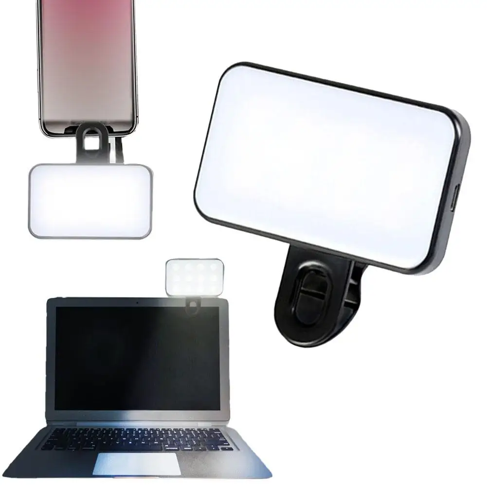Mini luz de relleno portátil para Selfie, recargable, 3 modos de brillo ajustable, Clip para teléfono móvil, luz de relleno para ordenador - imagen 5