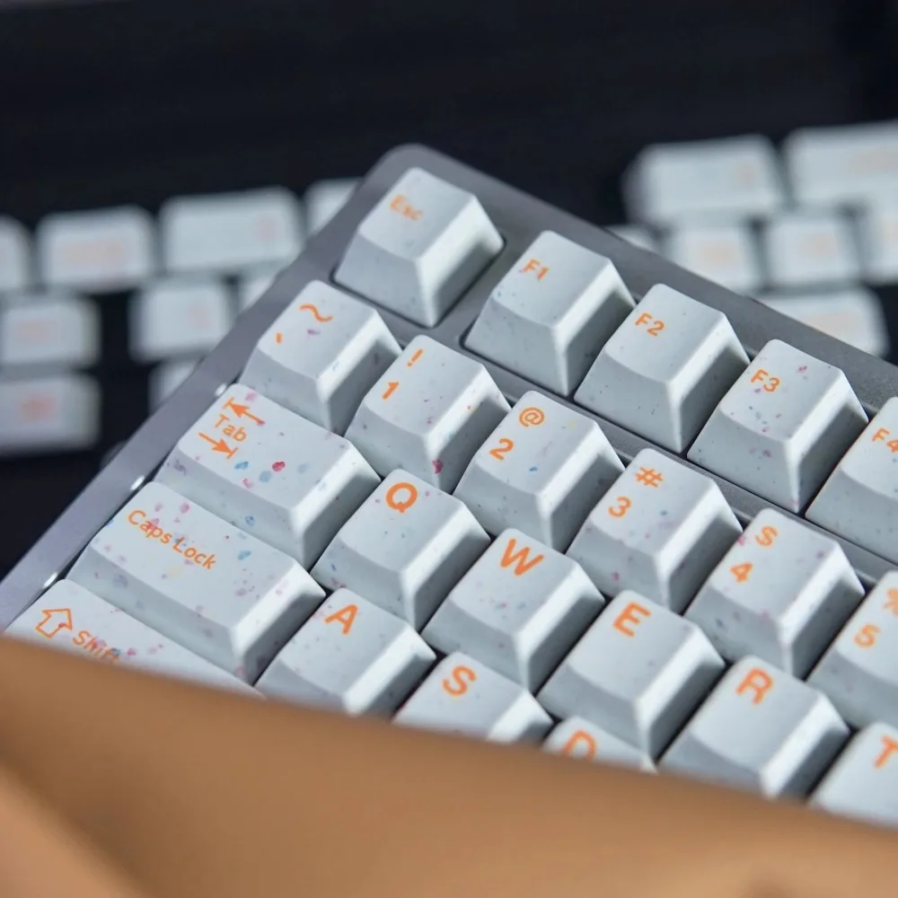 Juego de teclas DOMIKEY TERAAZZO 148 teclas PBT, tapa de teclado blanca Simple personalizada, perfil de cereza, teclas para juegos para teclado mecánico - imagen 3