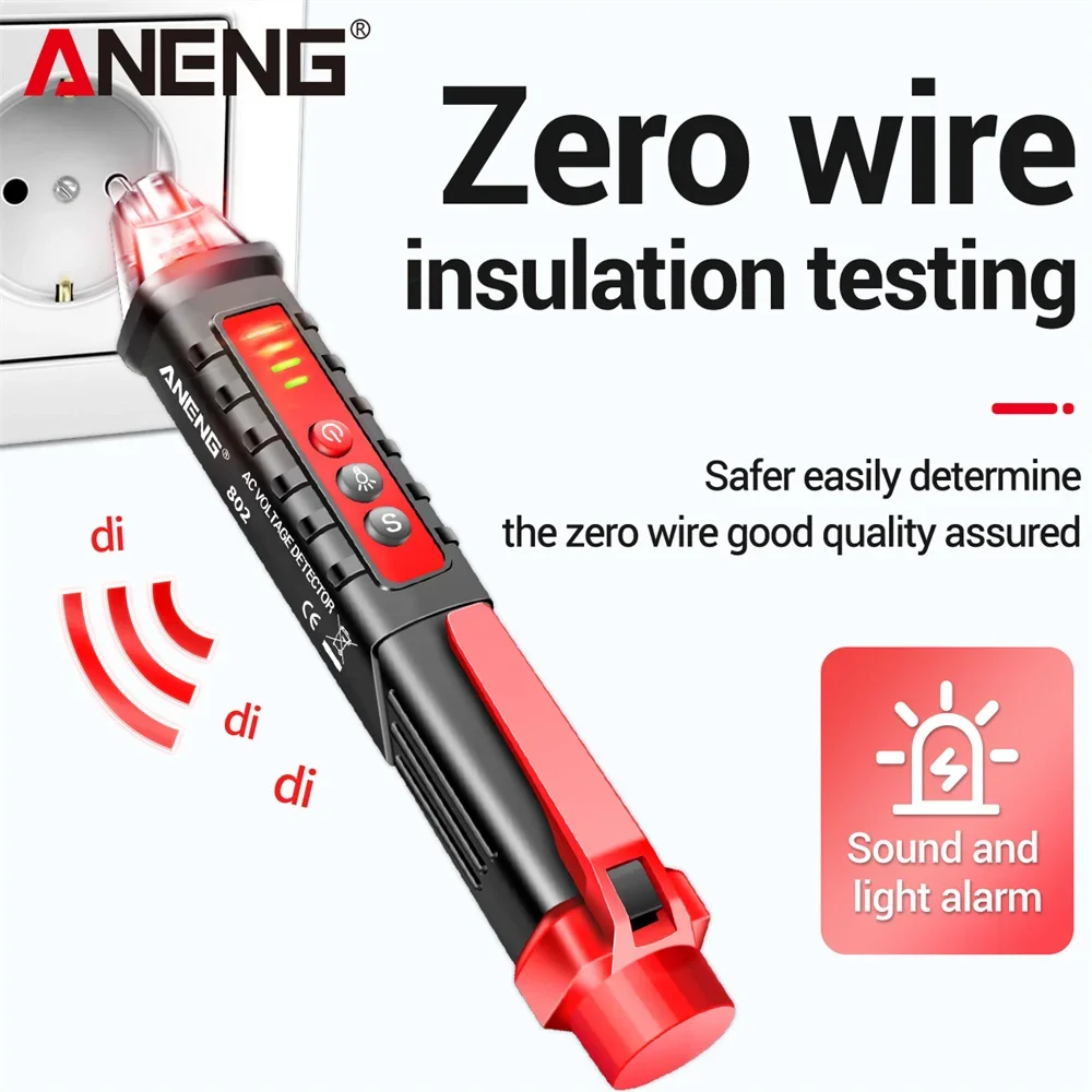 ANENG VD802 Detector de voltaje CA, medidor de pluma sin contacto, 12V-1000v, indicador eléctrico estilo bolígrafo, medidor de voltaje LED, herramientas de prueba - imagen 2