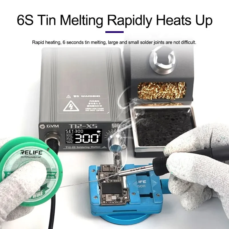 GVM-Estación de soldadura inteligente con pantalla Digital LED, estación de soldadura con reposo automático para teléfono móvil, herramienta de soldadura de retrabajo BGA PCB, T12-XS - imagen 2